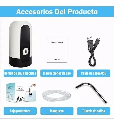 dispensador Electrico de agua USB Recargable para Botellas de 2 a 5 Galones 🚚 ENVIO GRATIS